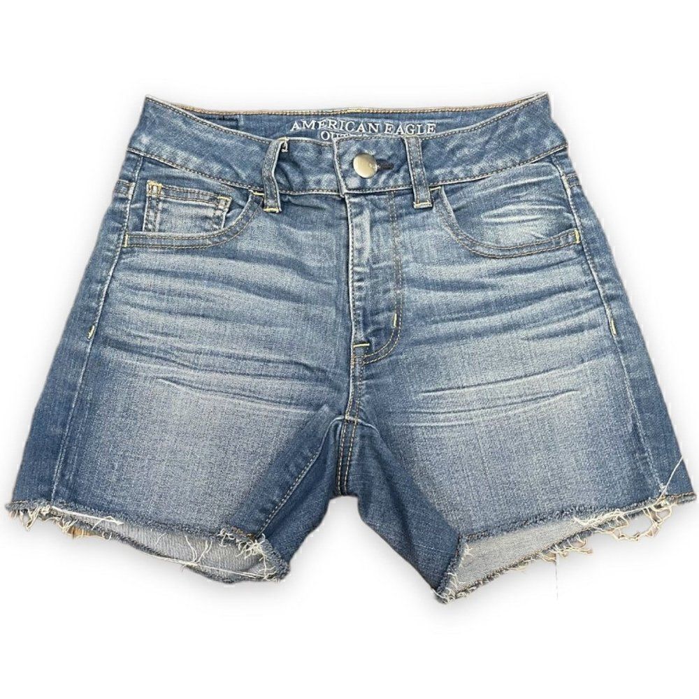American Eagle Hi Rise Shorties Jean Shorts